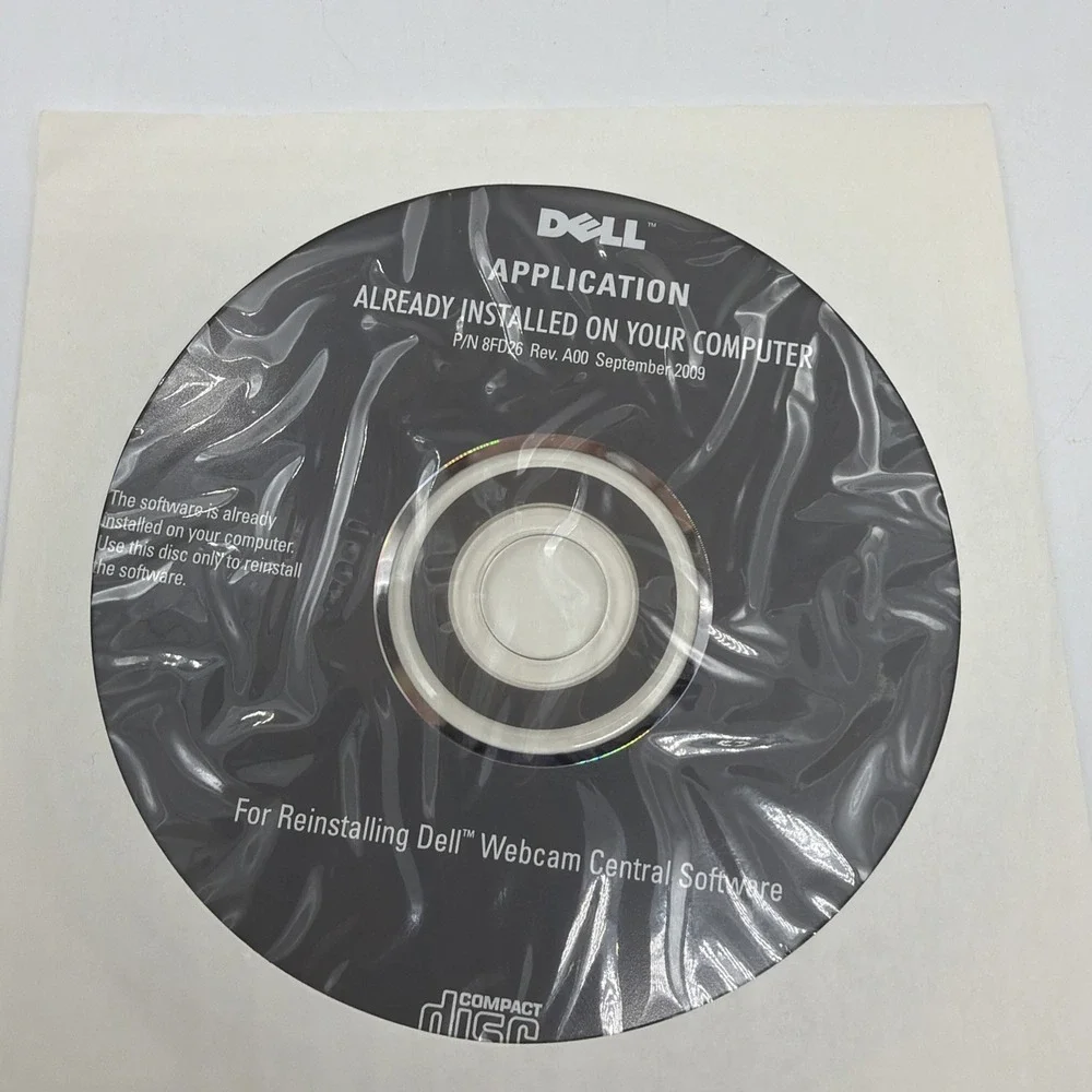 Dell Application Reinstalling Webcam Central Software Disc Only Factory Sealed